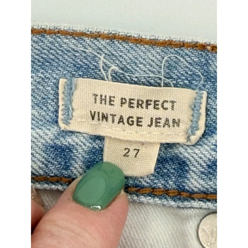 Madewell Perfect Vintage Jeans Womens 27 Light Wash Straight Leg High Rise Denim